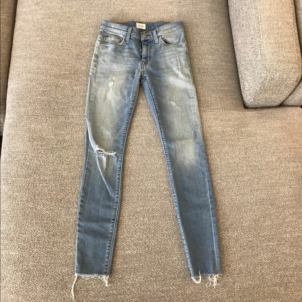 Hudson Denim Frayed Skinny Jeans